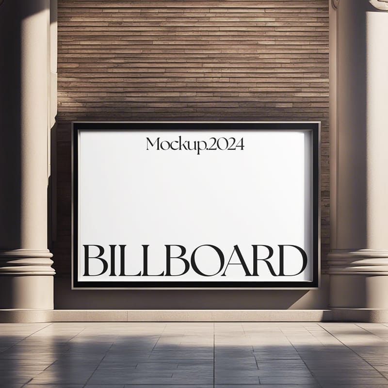 Indoor Huge Rectangle Billboard Mockup PSD