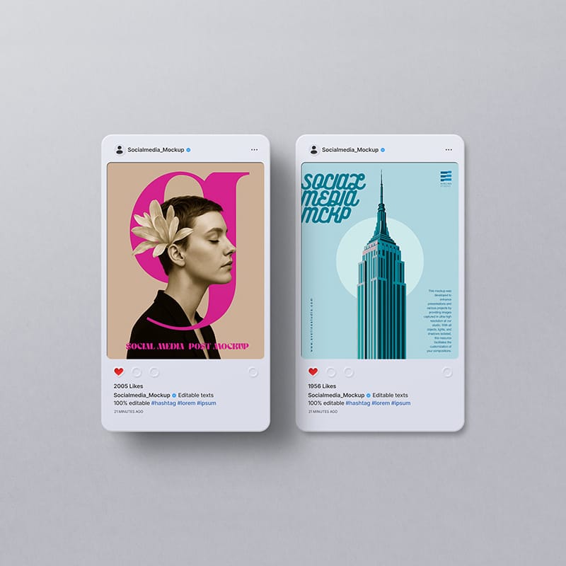 Instagram Social Media Post Mockup Template PSD