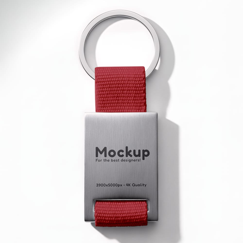 Metal Keychain Mockup PSD
