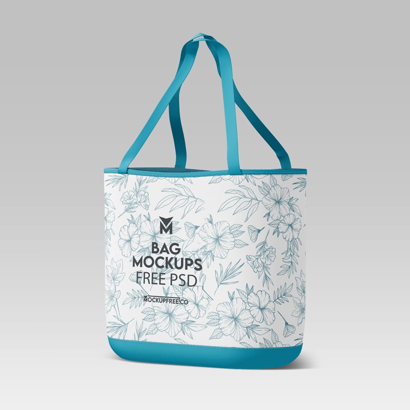 Minimal Floral Tote Bag Mockups PSD