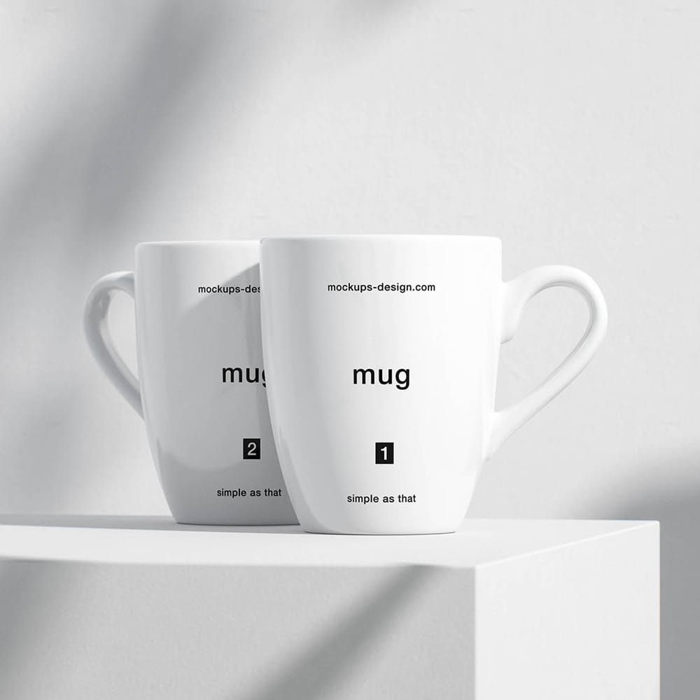 Minimal White Mug Mockup PSD