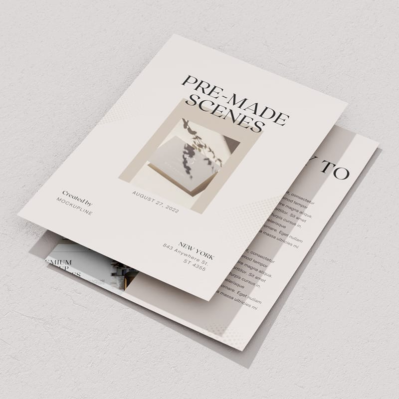 Minimalist A4 Mockup Scene PSD