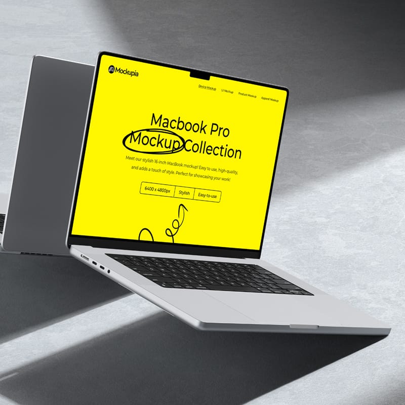 Minimalist Floating MacBook Pro Mockup PSD