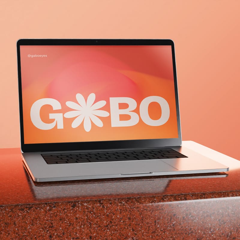 Minimalist MacBook Pro Mockup on Stone Pedestal PSD