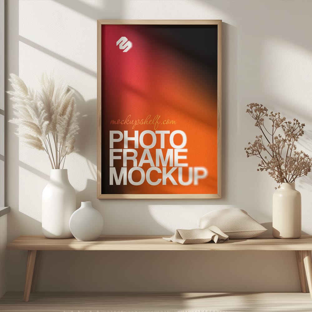 Minimalist Wood Frame Mockup PSD