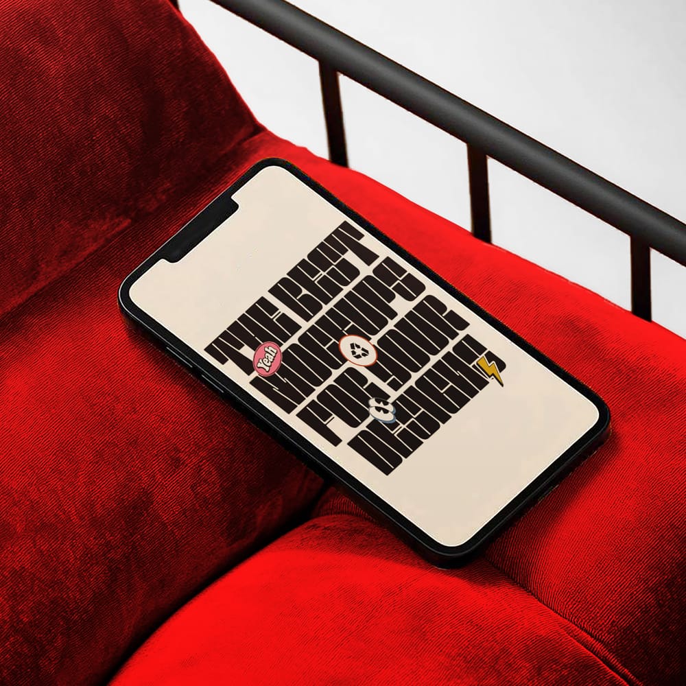 Minimalist iPhone Mockup on Velvet Texture PSD