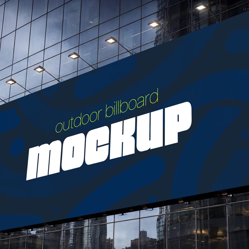 Modern Night City Billboard Mockup PSD