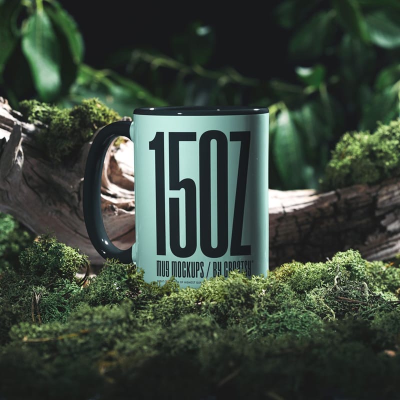 Mug 15oz Nature Scene Drinkware Mockup PSD