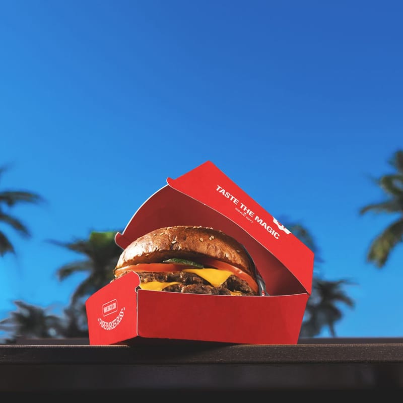 Open Burger Box Branding Packaging Mockup PSD