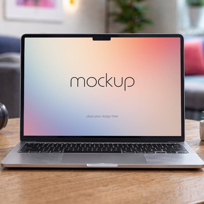 Photorealistic Laptop Mockup Template PSD