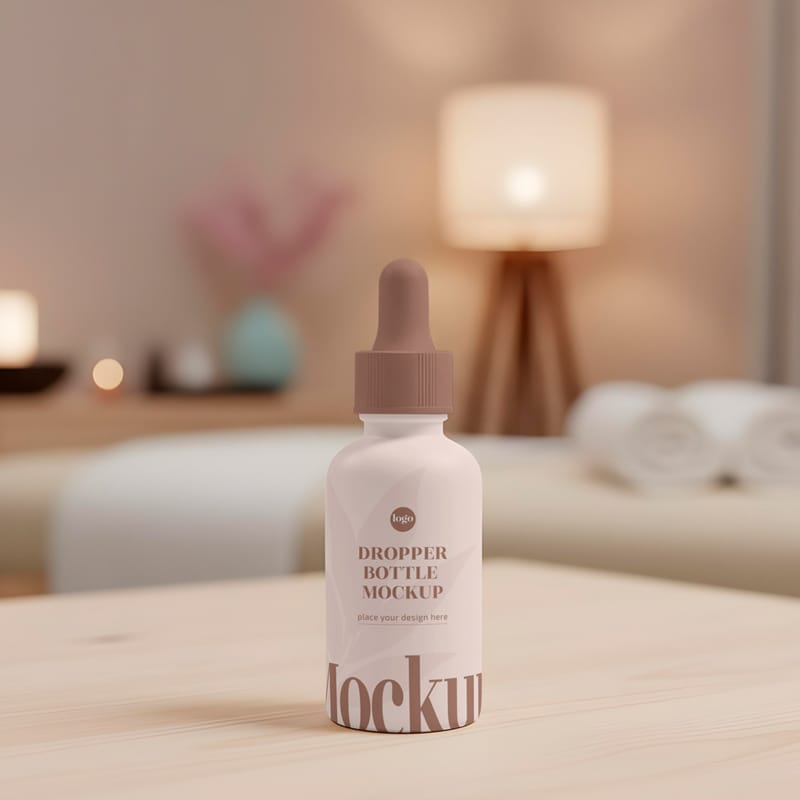 Plastic Dropper Bottle Mockup PSD