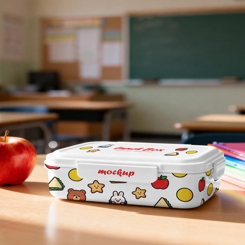 Plastic Lunch Box Mockup Template PSD