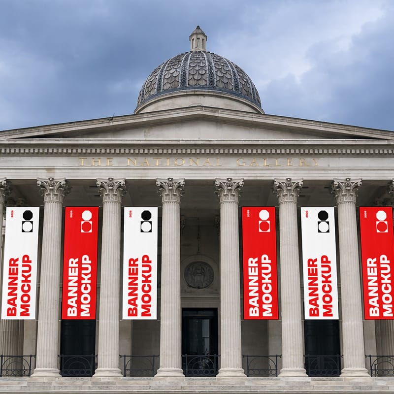 Six Banner Mockups PSD