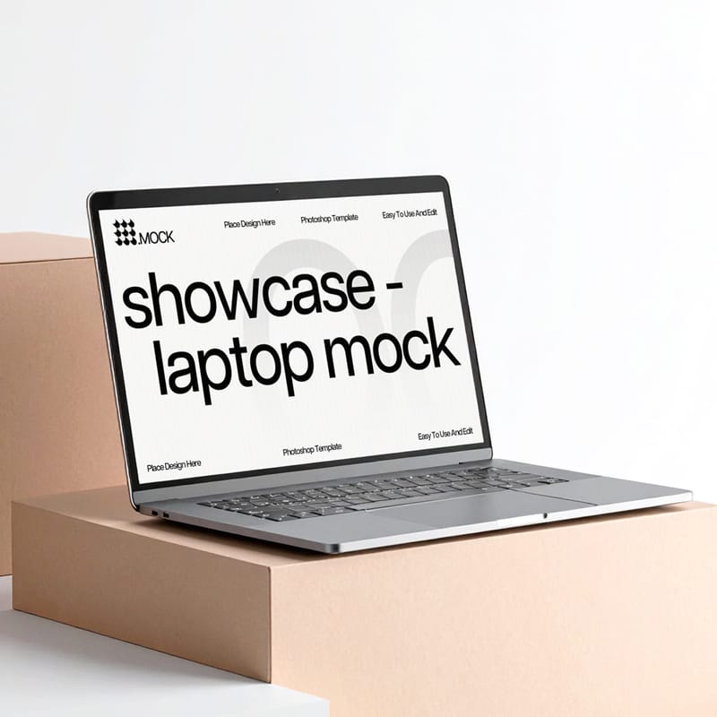 Sleek Laptop Presentation Mockup PSD