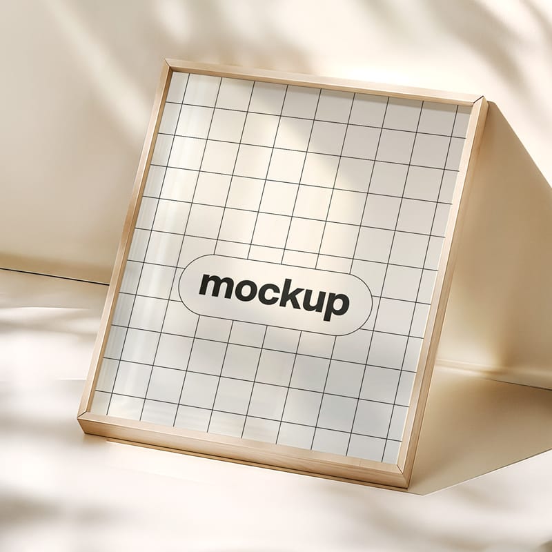 Square Frame Mockup Boho Shadow PSD