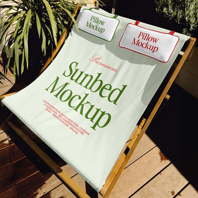 Sunbed On Terrace Mockup PSD