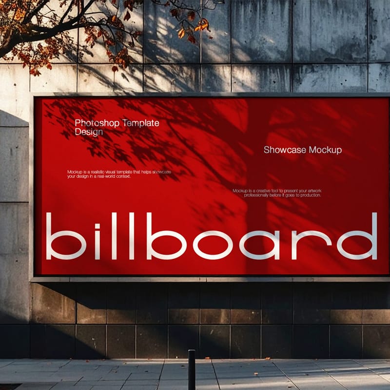 Sunlit Billboard Mockup PSD