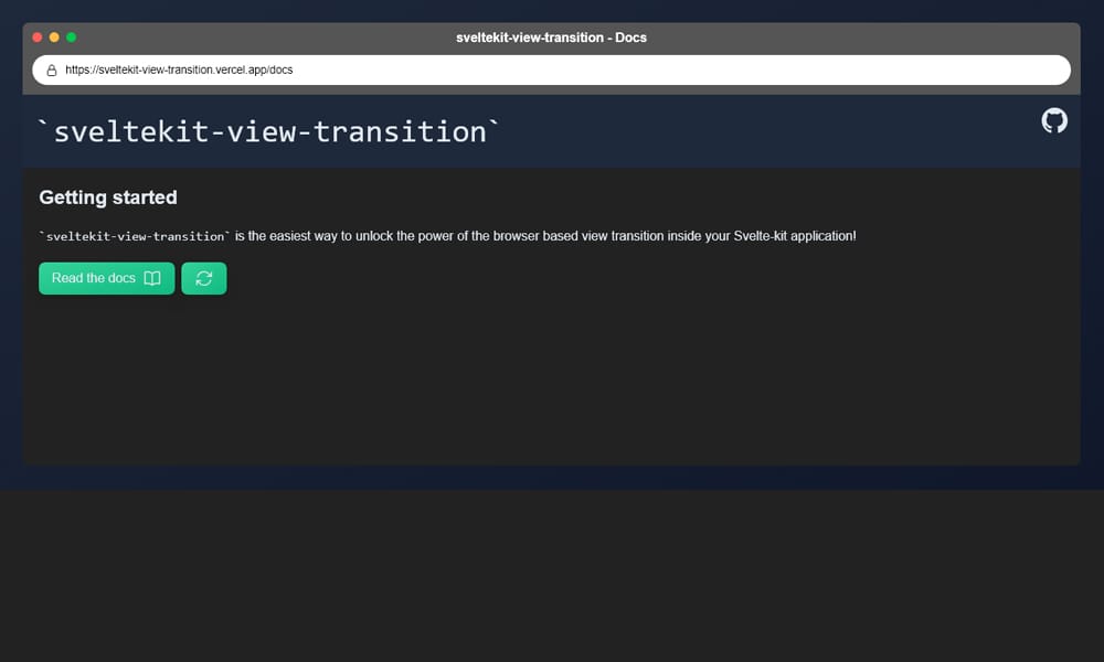 SvelteKit View Transition library showing page transition animations between routes