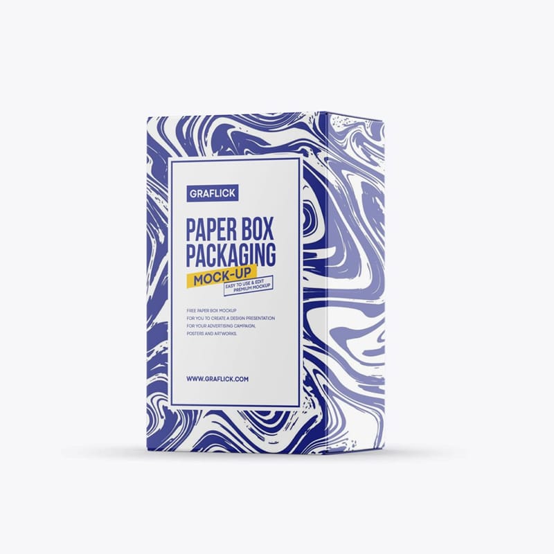 Tall Rectangular Box Mockup PSD