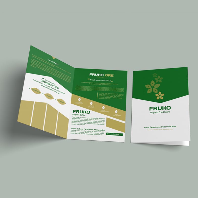 Title and Inner Page A4 Bi-Fold Brochure Mockup PSD