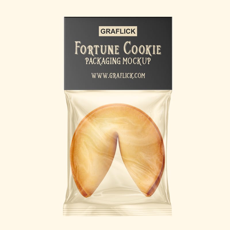 Transparent Bag With Fortune Cookie Mockup PSD