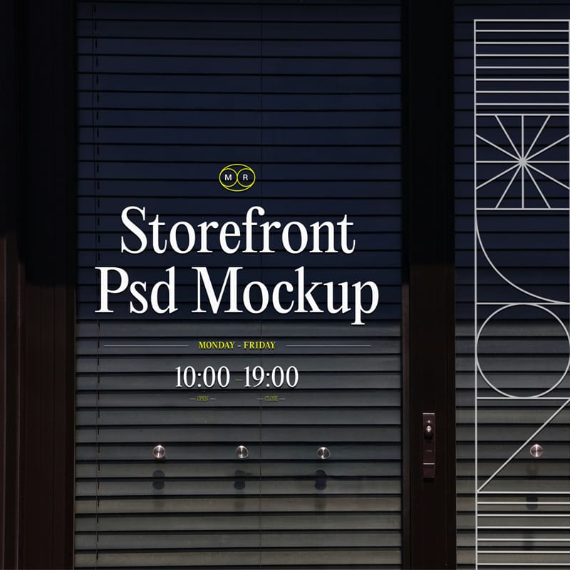 Two Door Window Blind Mockup PSD