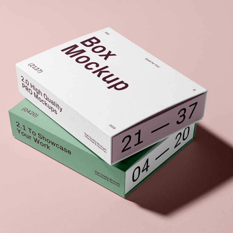 Two Paper Boxes Mockup PSD