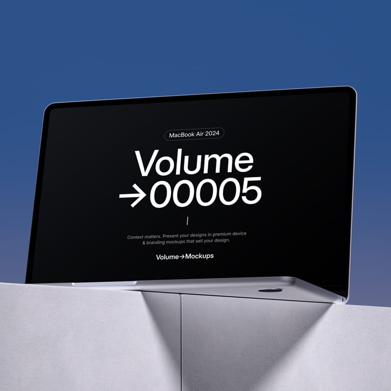 Ultra-Minimalist Apple MacBook Air Mockup PSD