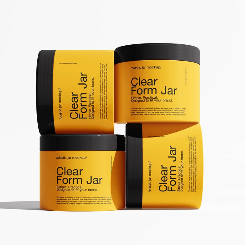 Versatile Plastic Jar Mockup PSD