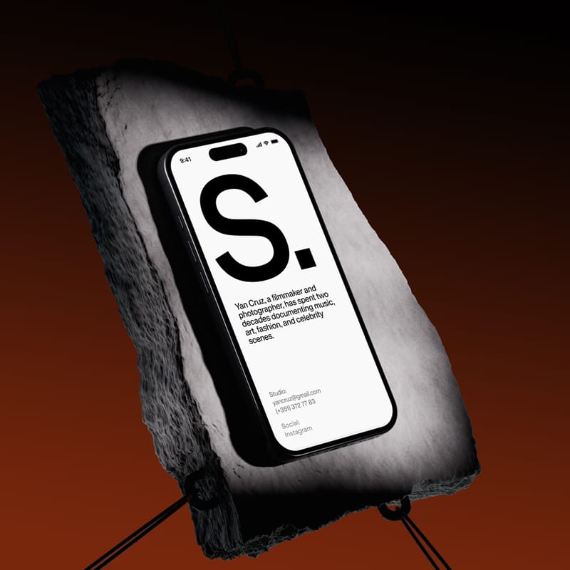 iPhone on Stone Surface Mockup PSD