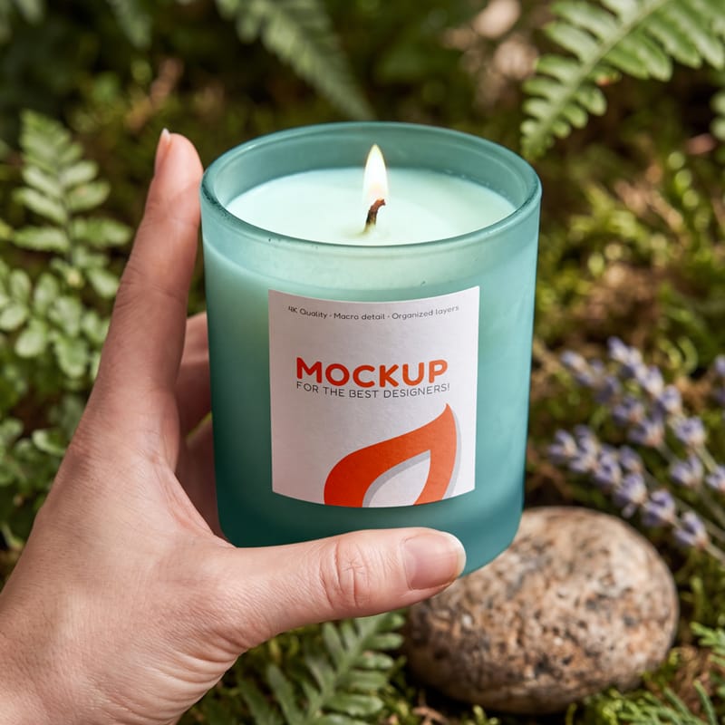 Aromatic Candle Mockup PSD