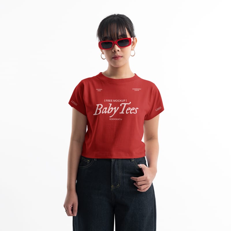 Baby Tees Women Mockup PSD