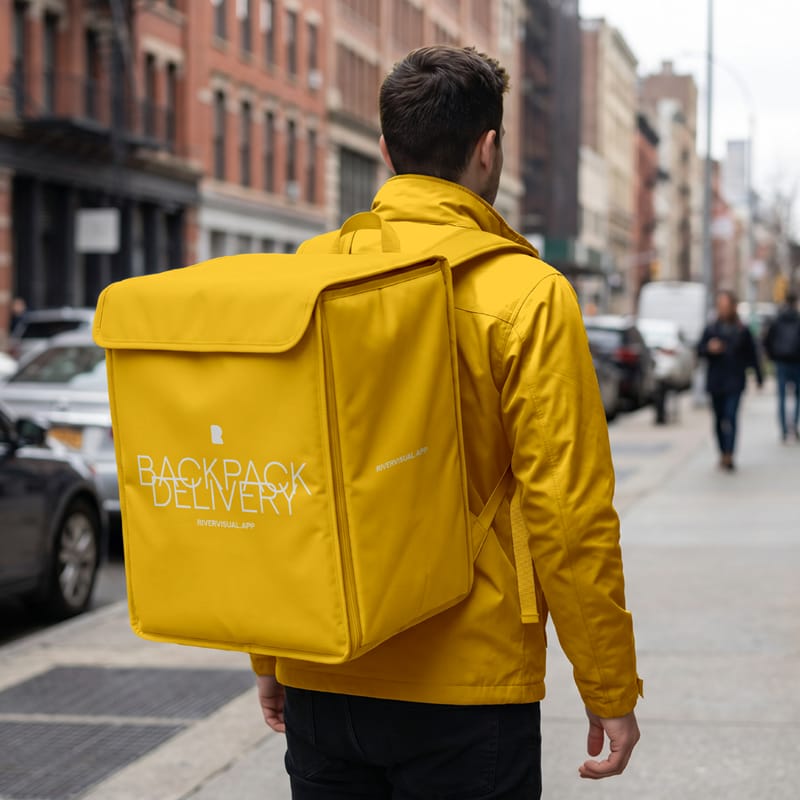 Backpack Delivery Mockup PSD