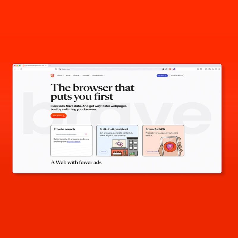 Brave Browser Mockup PSD