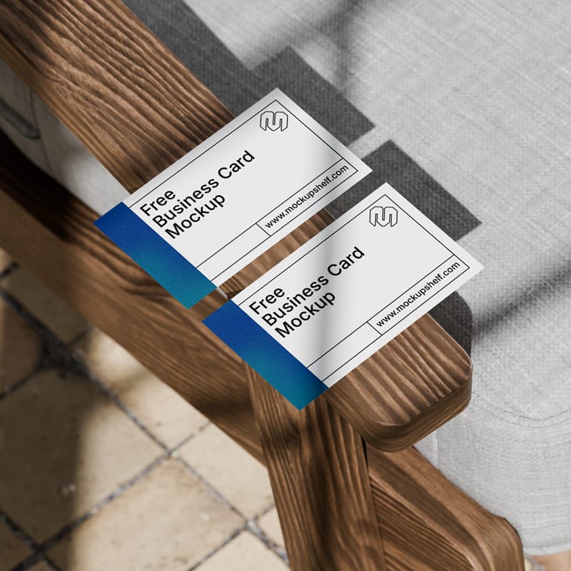 Business Card Mockup on Chair PSD