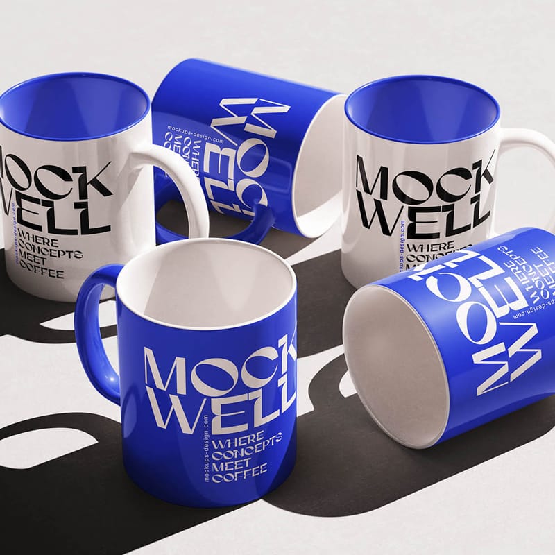 Ceramic Inner-colour Mug Mockup PSD