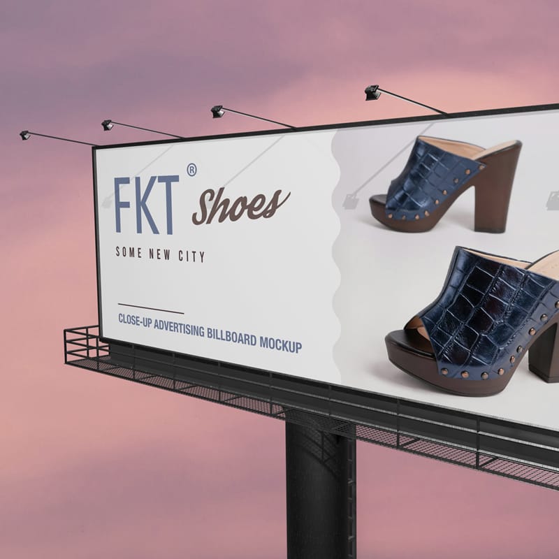 Close-Up Billboard Mockup PSD