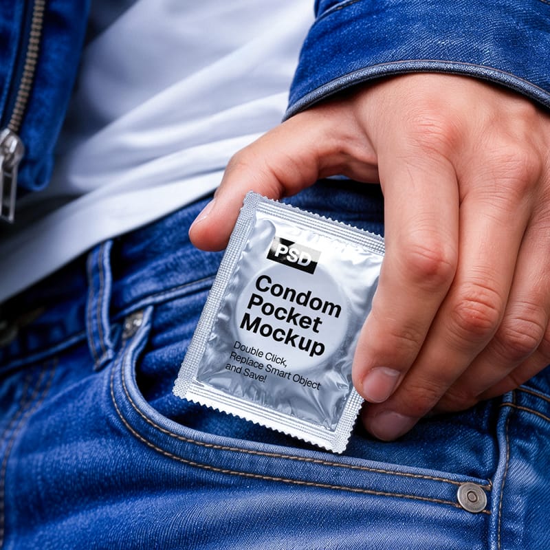 Condom Pocket Mockup PSD
