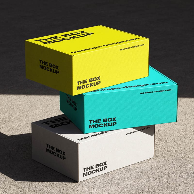 Corrugated Mailer Box Mockup PSD