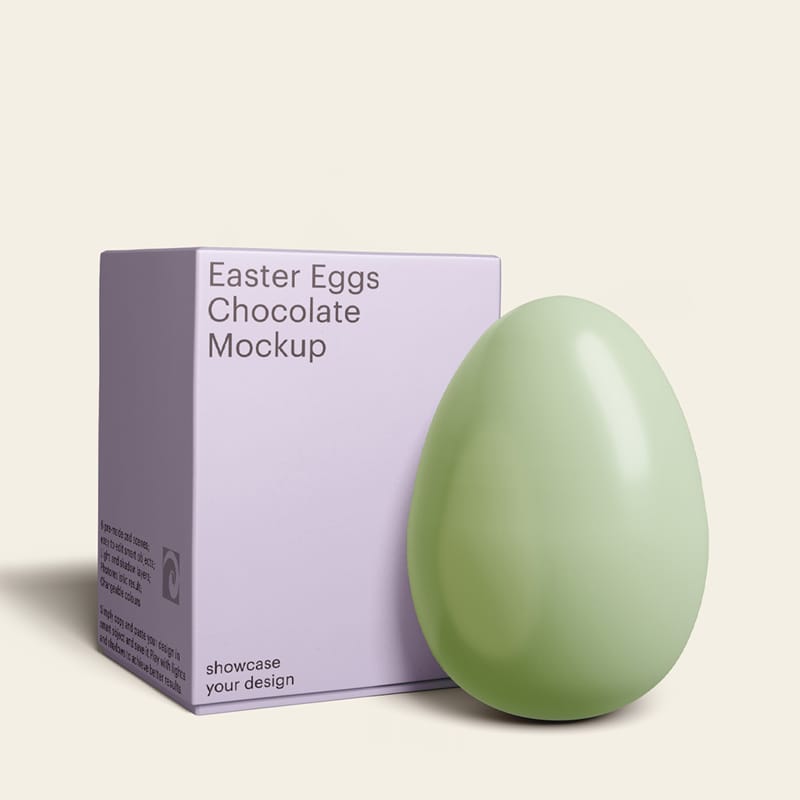 Easter Egg Packaging Mockup with Box PSD