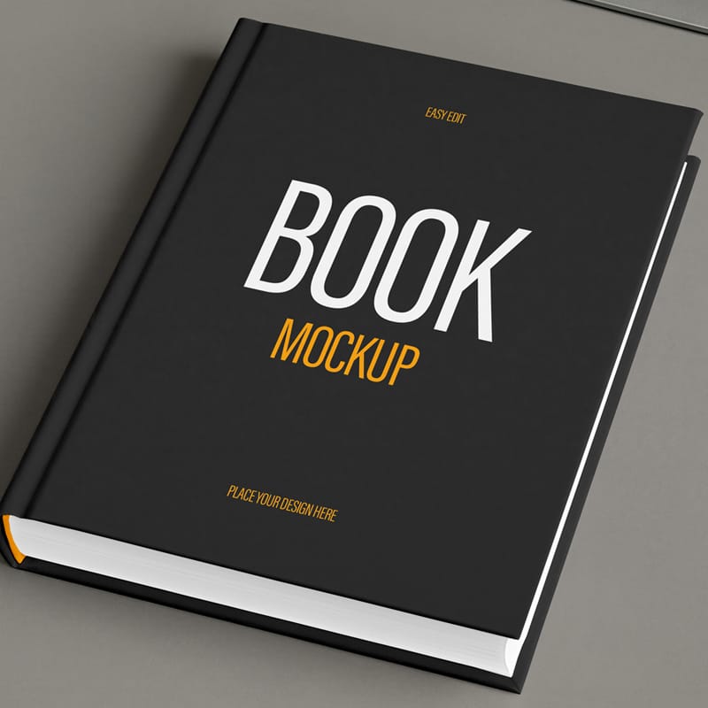 Elite Hardcover Book Cover Presentation Mockup PSD