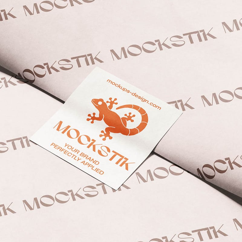 Flat Square Sticker Mockup PSD