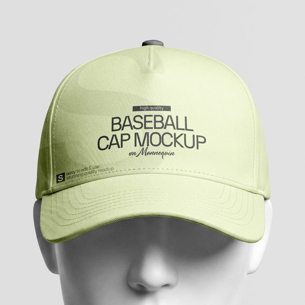 Free Baseball Cap Mockup on Mannequin PSD