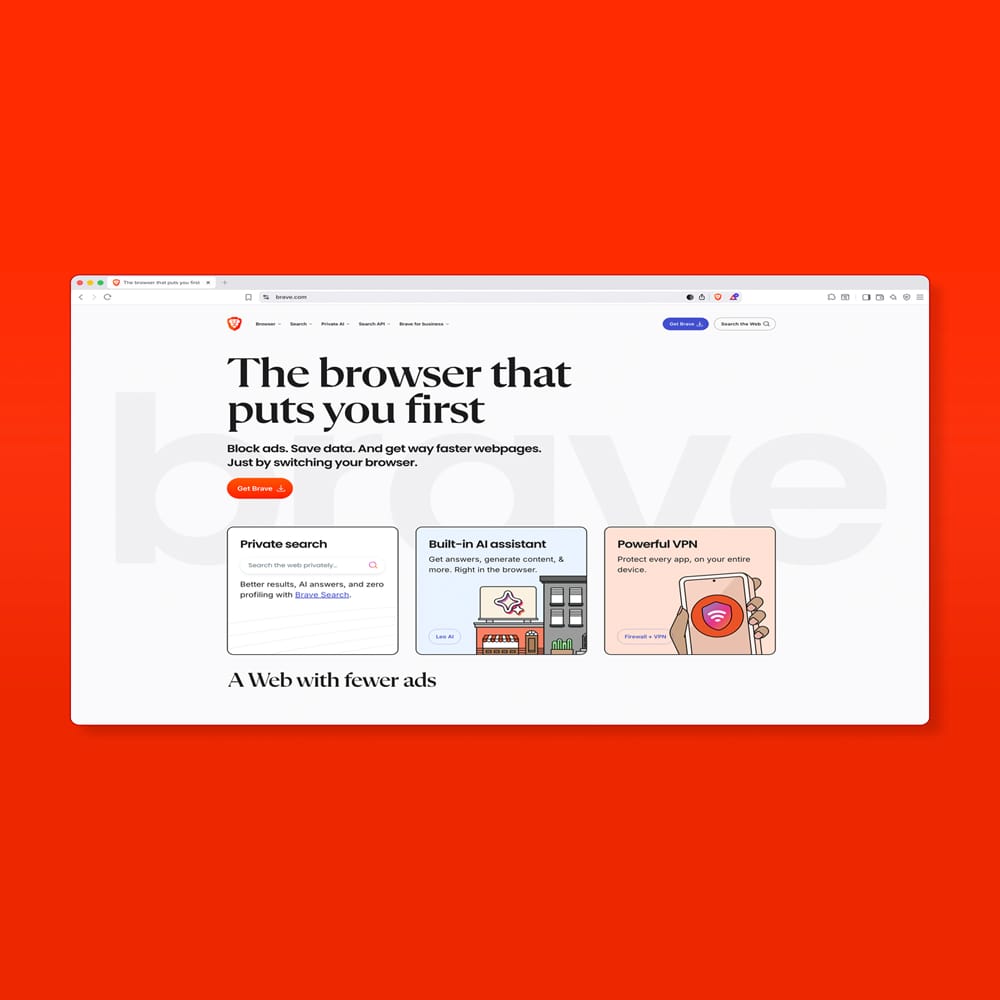 Free Brave Browser Mockup PSD