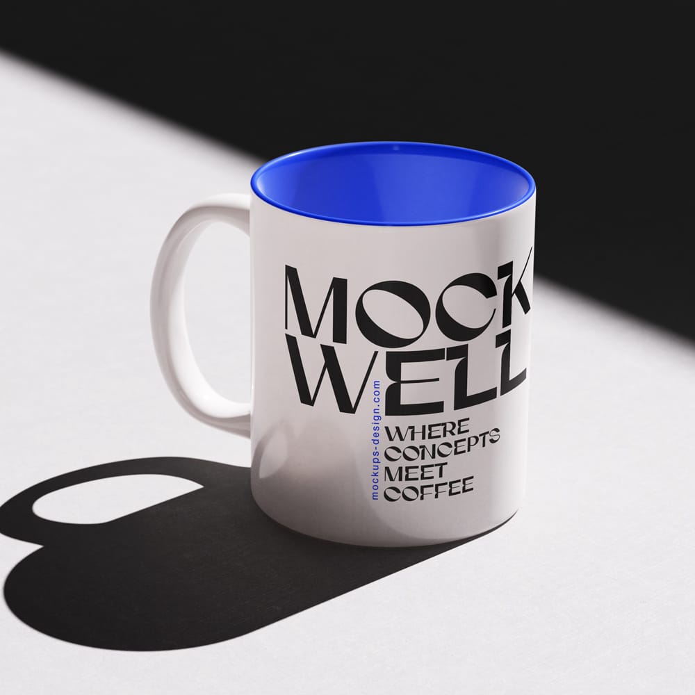 Free Ceramic Inner-colour Mug Mockup PSD