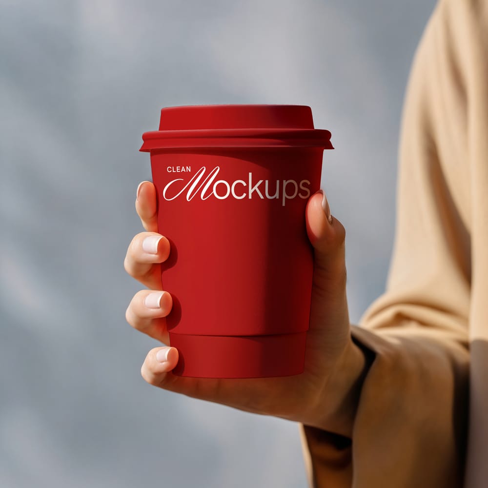 Free Clean Coffee Cup Mockup PSD