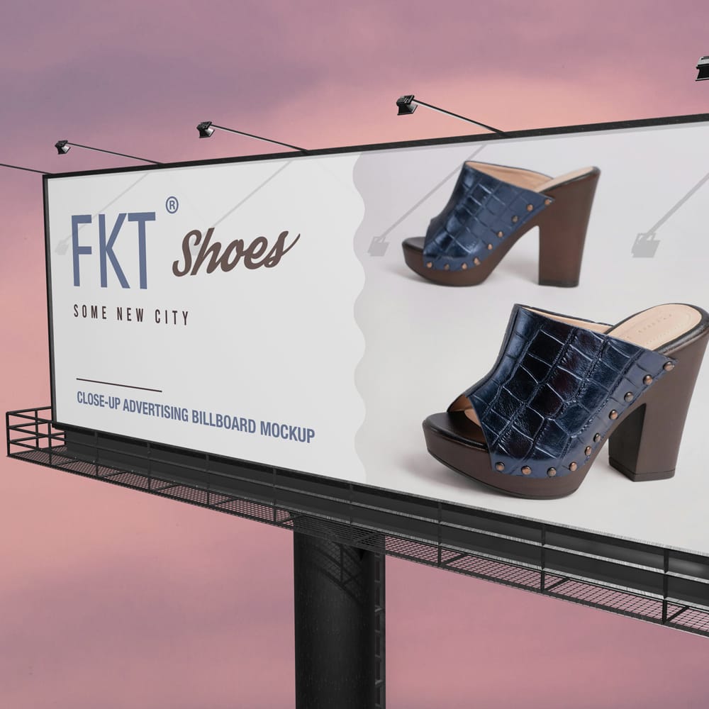 Free Close-Up Billboard Mockup PSD