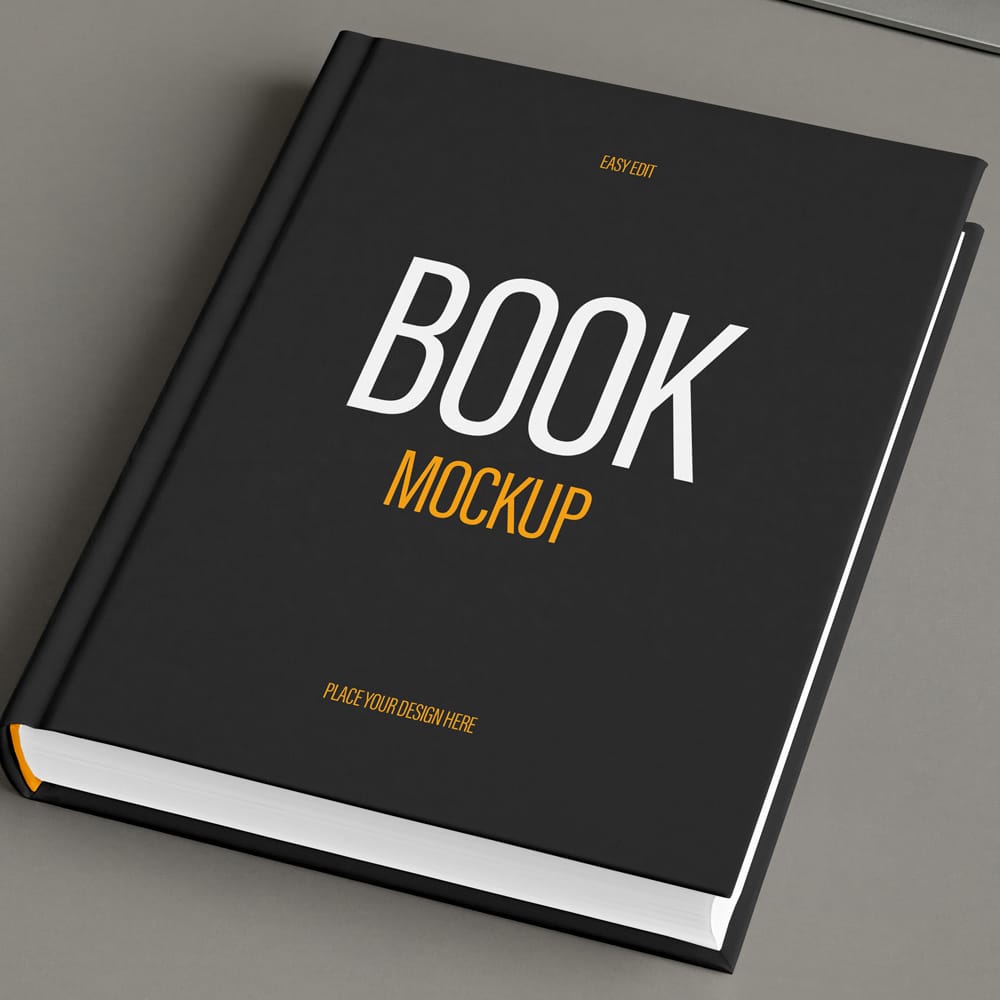 Free Elite Hardcover Book Cover Presentation Mockup PSD