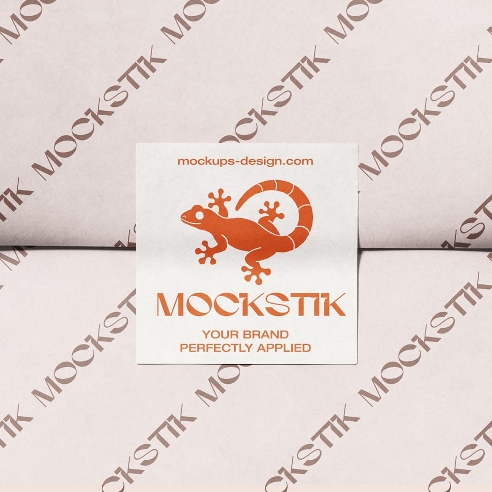 Free Flat Square Sticker Mockup PSD
