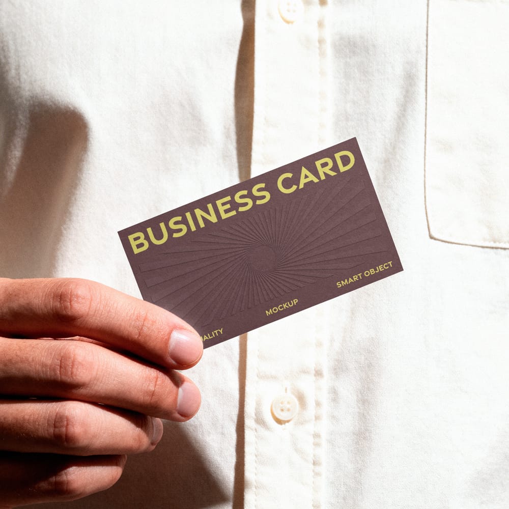 Free Handheld Business Card Mockup PSD